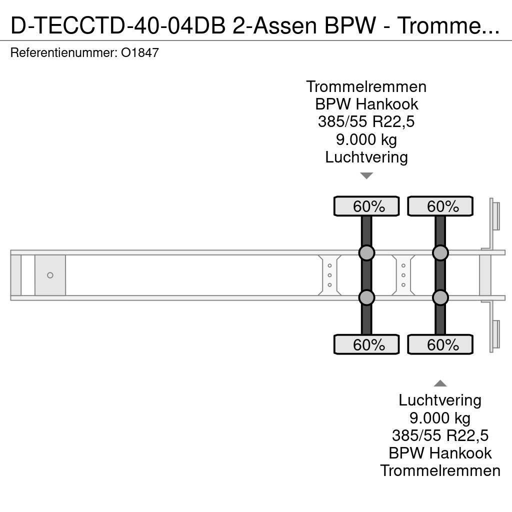 D-tec CTD-40-04DB 2-Assen BPW - Trommelremmen - Combi Do Konteinerveo poolhaagised