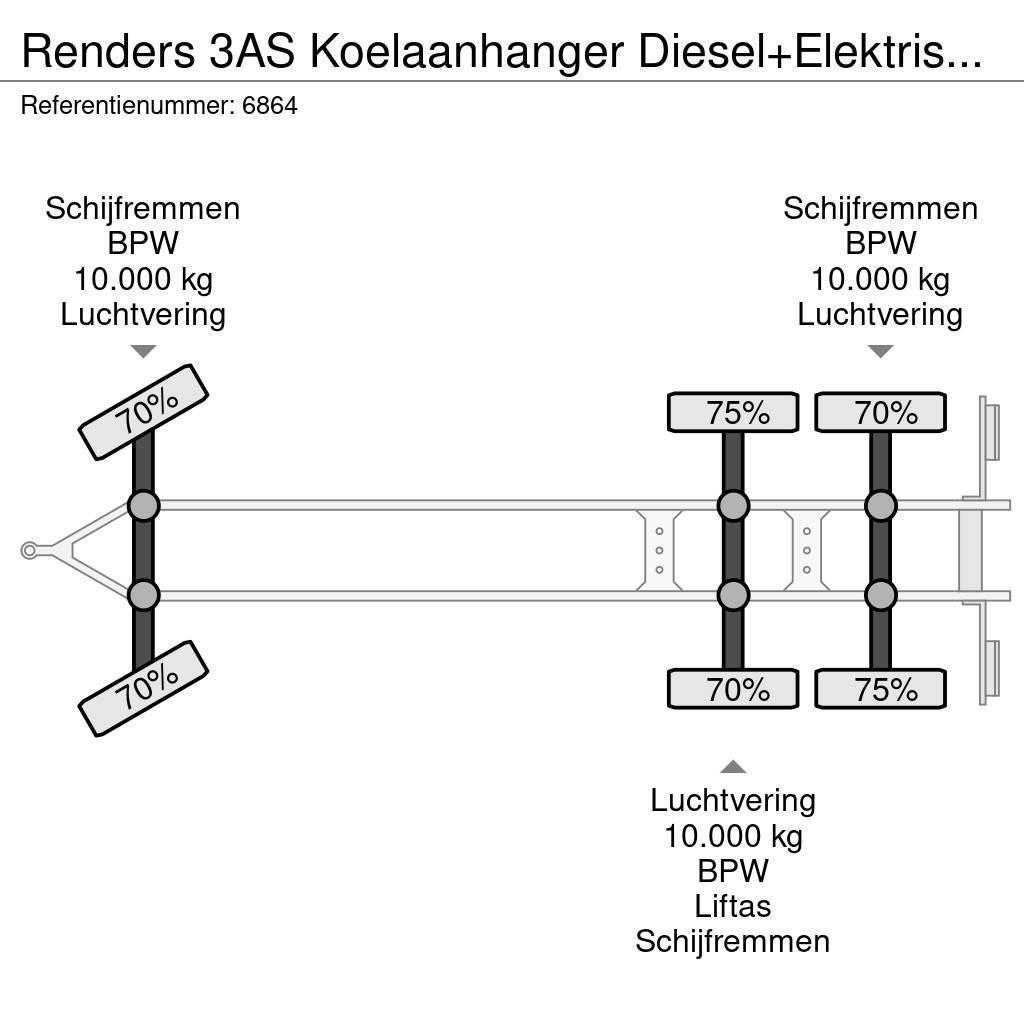 Renders 3AS Koelaanhanger Diesel+Elektrisch 10T assen Külmikhaagised