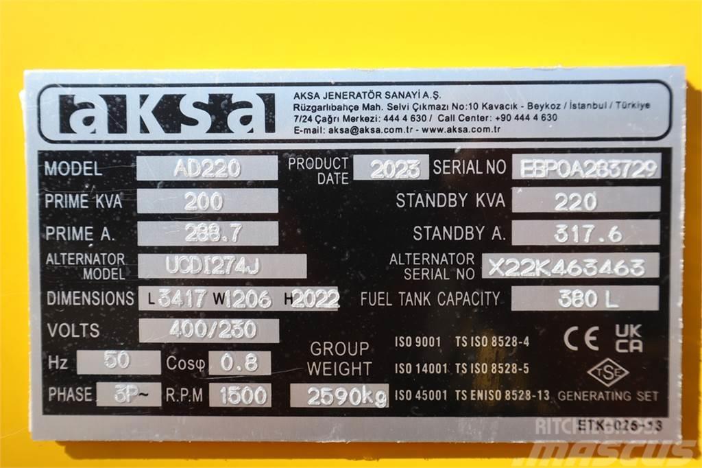 AKSA AD220 Valid inspection, *Guarantee! Diesel, 220 kV Diiselgeneraatorid