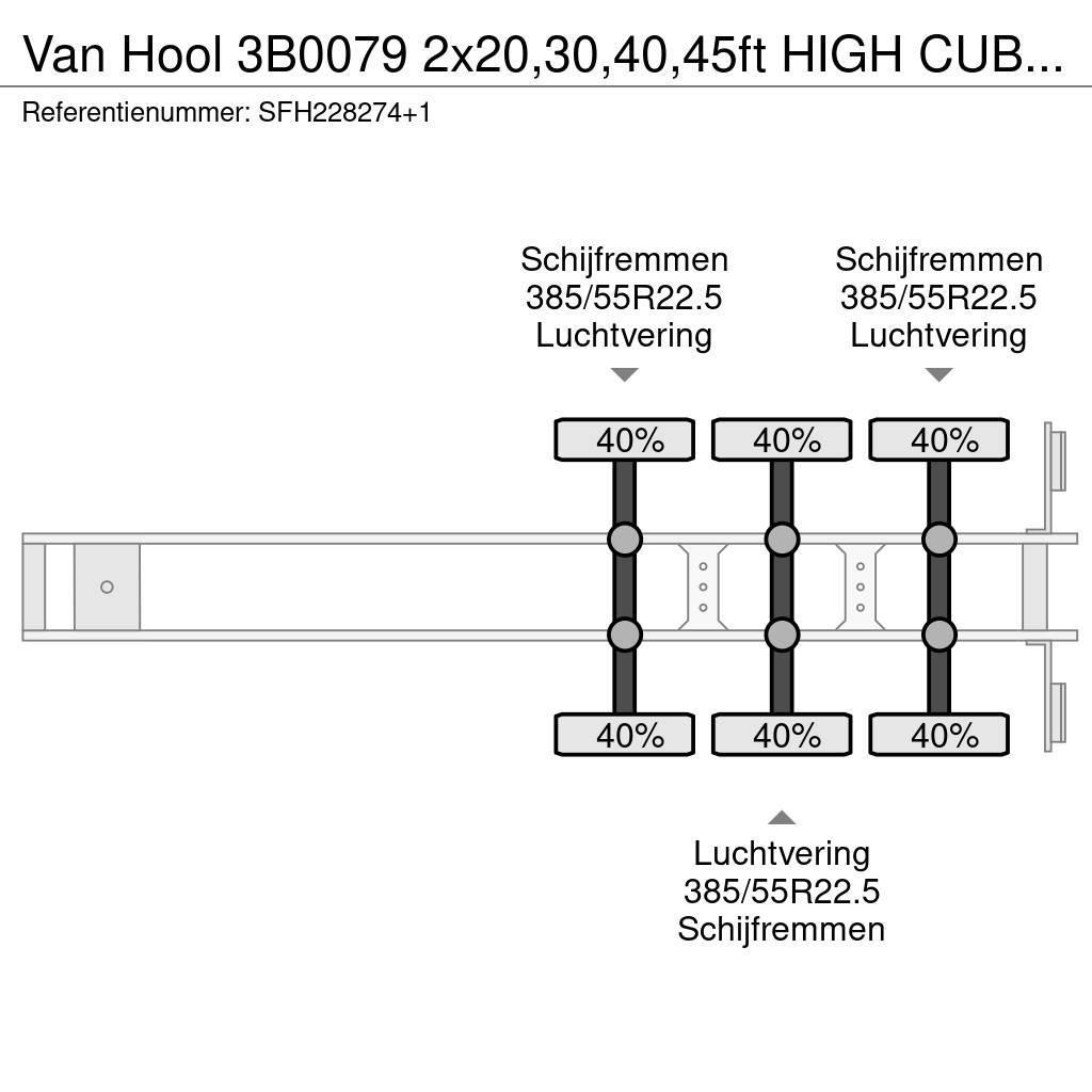 Van Hool 3B0079 2x20,30,40,45ft HIGH CUBE 'CENTRAL FRAME' Konteinerveo poolhaagised