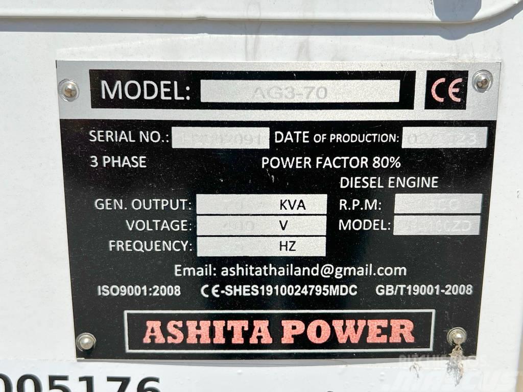 Ashita AG3-70 - 70 KVA New / Unused / CE Certified Diiselgeneraatorid