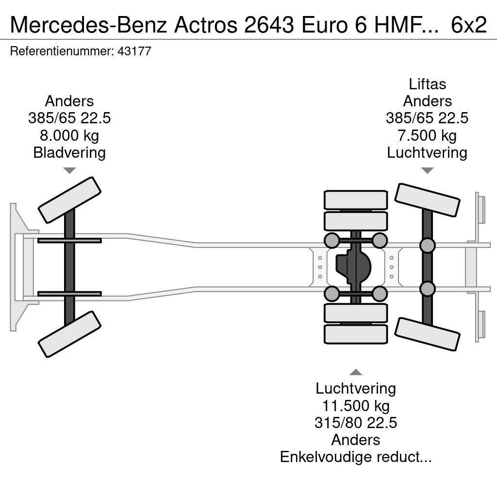 Mercedes-Benz Actros 2643 Euro 6 HMF 23 Tonmeter laadkraan Konksliftveokid