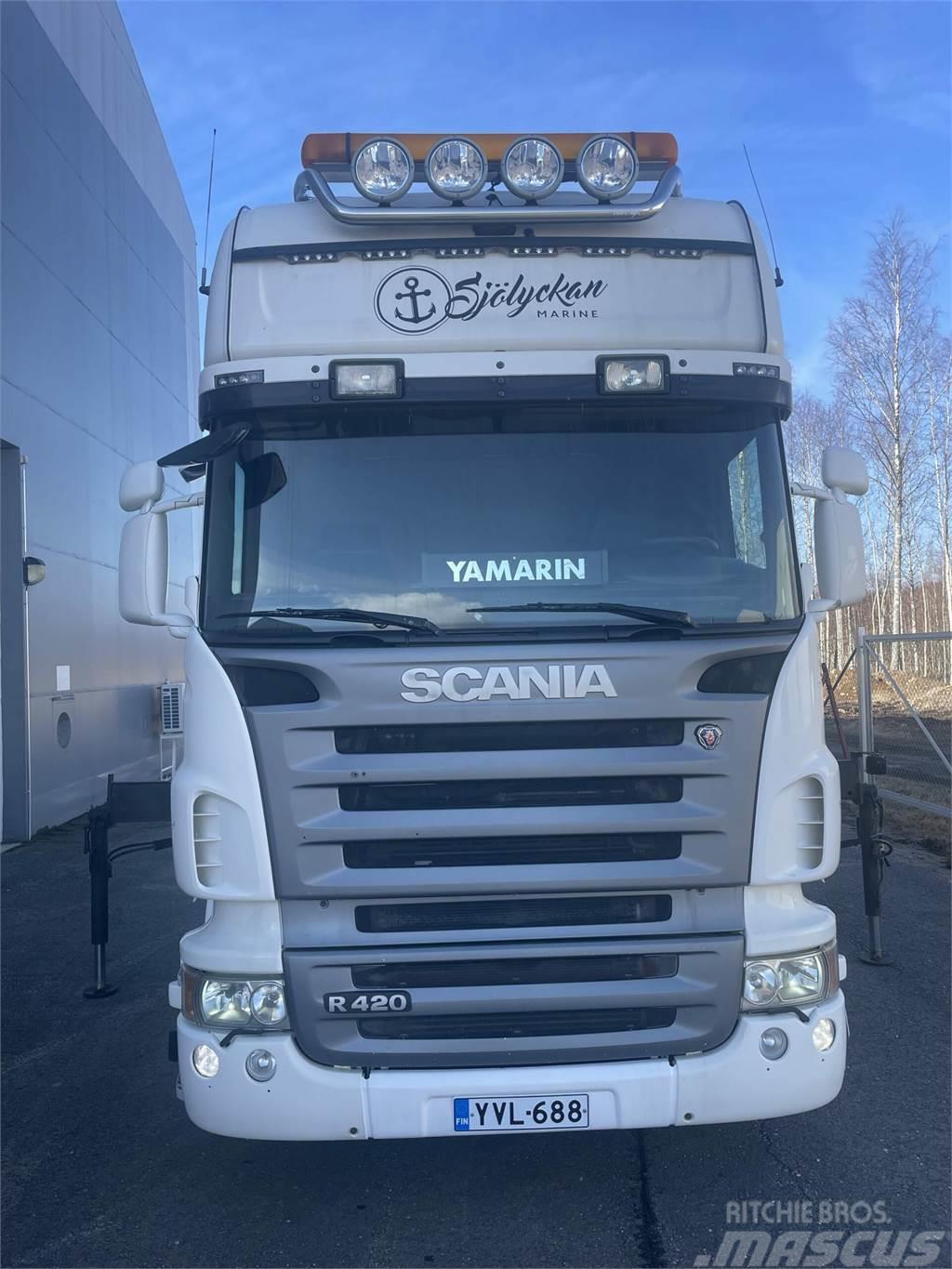 Scania R 420 4x2-3700 Topline + PM 12.5 S nosturi radioll Kraanaga veokid