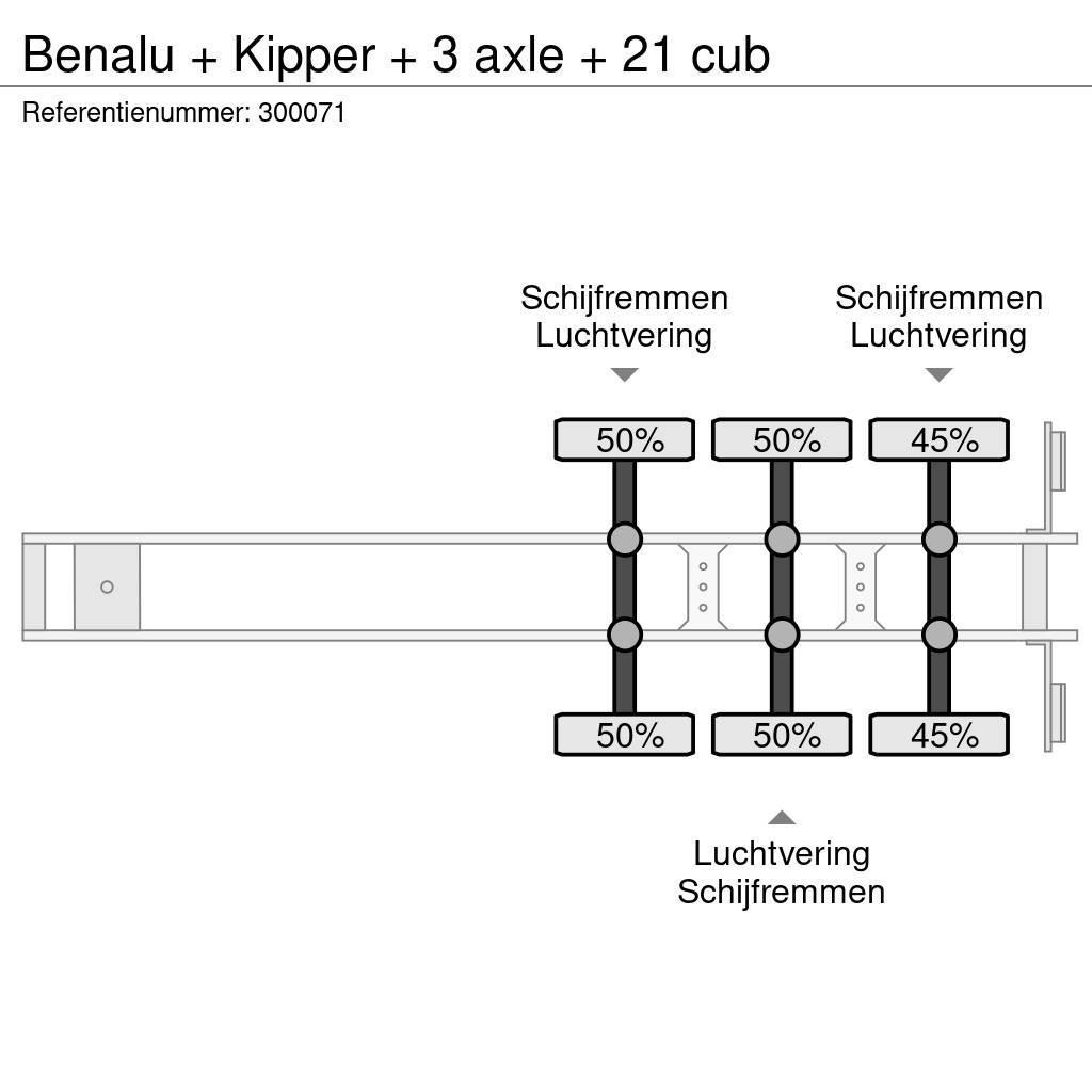 Benalu + Kipper + 3 axle + 21 cub Kallur-poolhaagised