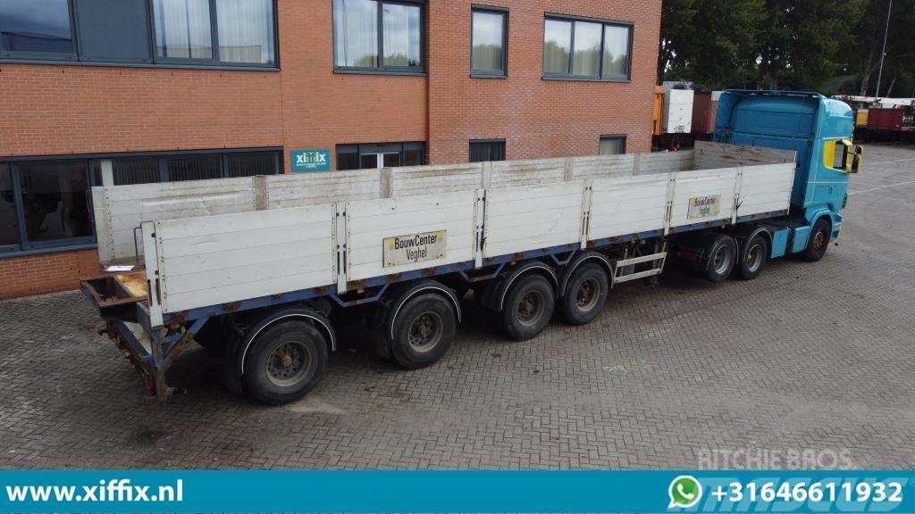 Pacton 4-axle flat trailer, boards, crane profile, 2x str Madelpoolhaagised