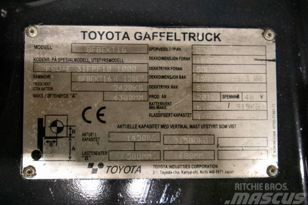Toyota 8FBEKT16, välutrustad motviktstruck m nytt batteri Elektritõstukid