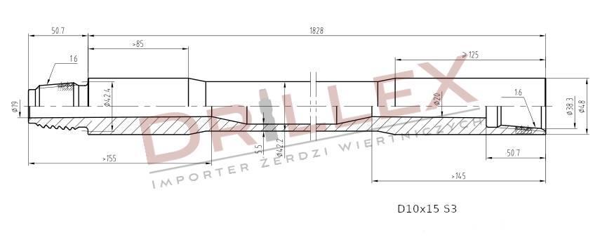 Vermeer D7x11, D9x13, D10x15 S3  Drill pipes, Żerdzie Horisontaalsed puurmasinad