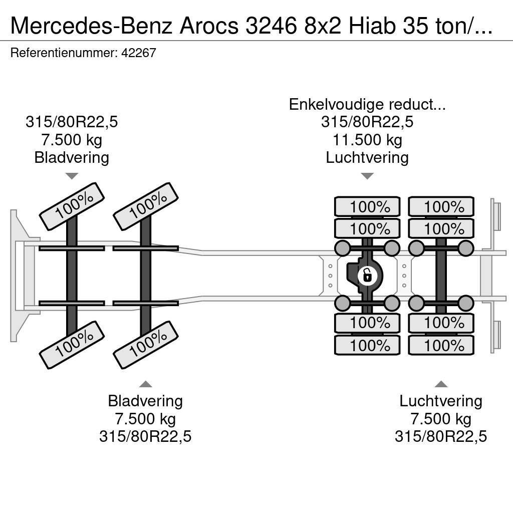 Mercedes-Benz Arocs 3246 8x2 Hiab 35 ton/meter laadkraan + Fly-J Maastikutõstukid