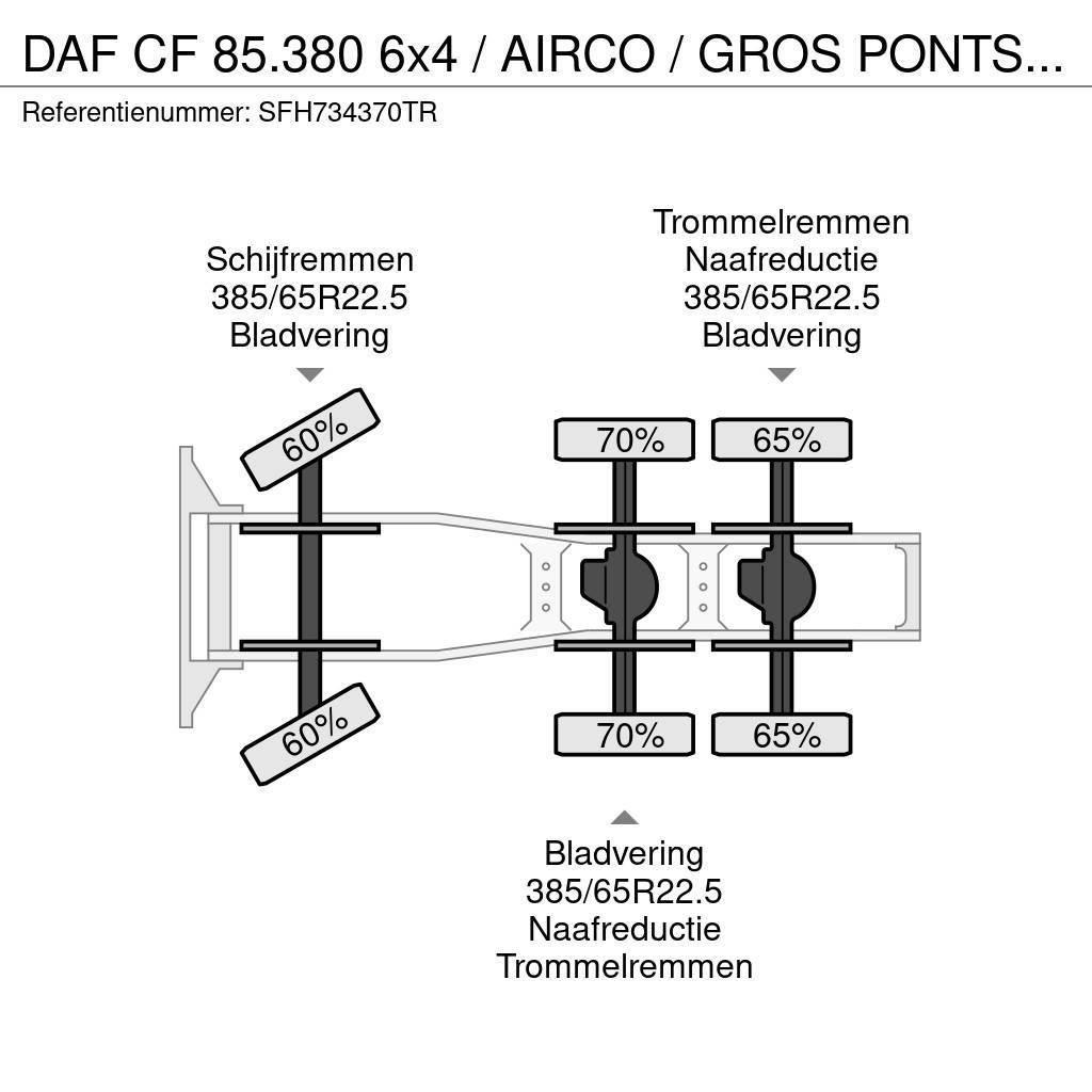 DAF CF 85.380 6x4 / AIRCO / GROS PONTS - BIG AXLES / L Sadulveokid