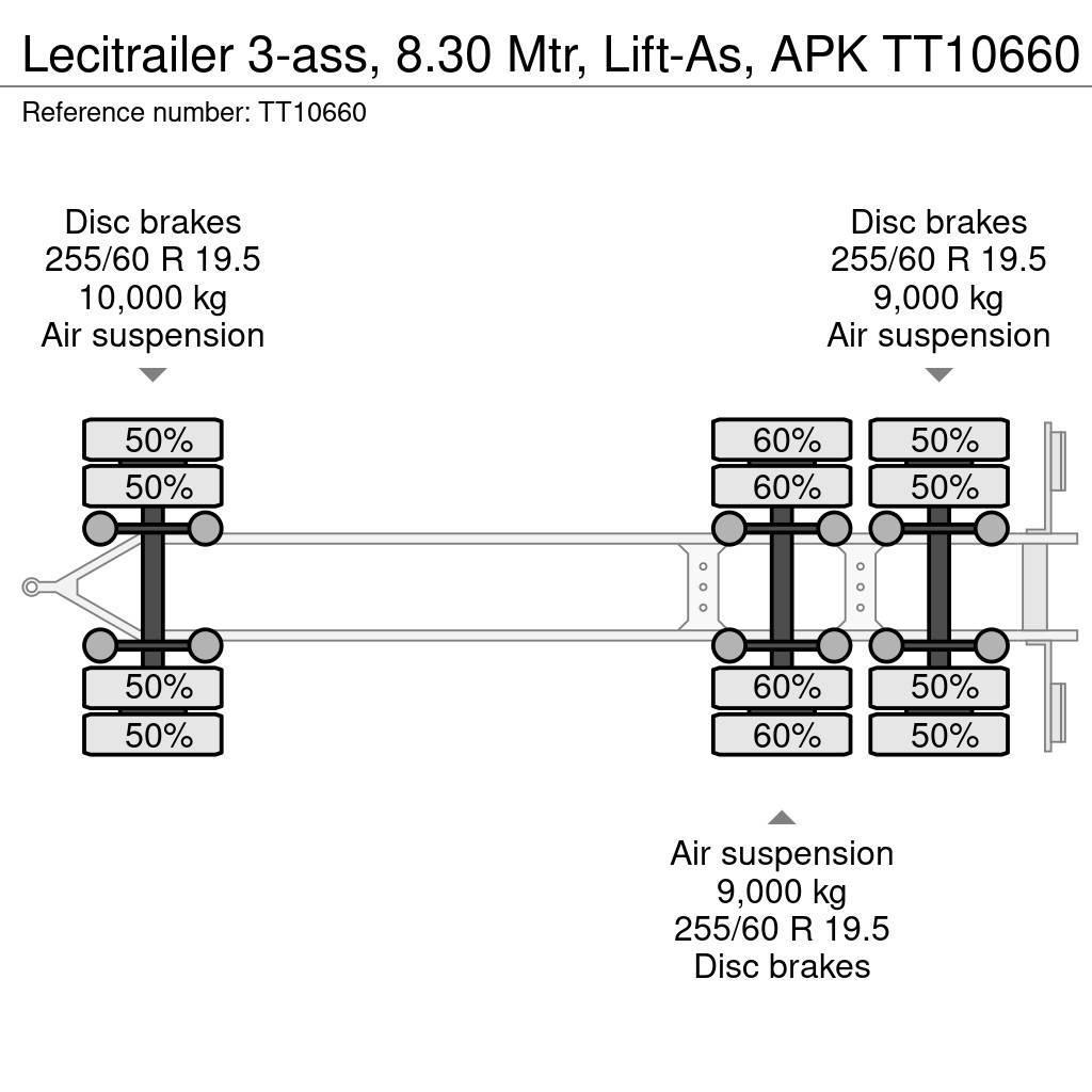Lecitrailer 3-ass, 8.30 Mtr, Lift-As, APK Madelhaagised