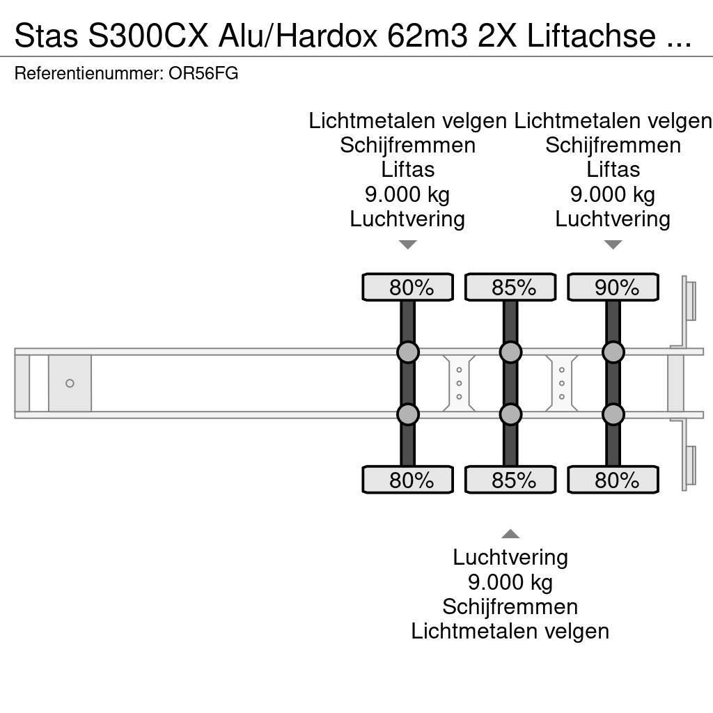 Stas S300CX Alu/Hardox 62m3 2X Liftachse Alcoa LED Kallur-poolhaagised