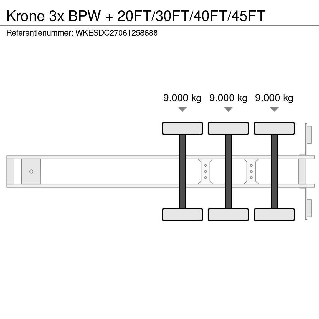 Krone 3x BPW + 20FT/30FT/40FT/45FT Konteinerveo poolhaagised