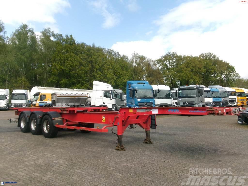 Asca 3-axle container trailer 20-40-45 ft + hydraulics Konteinerveo poolhaagised