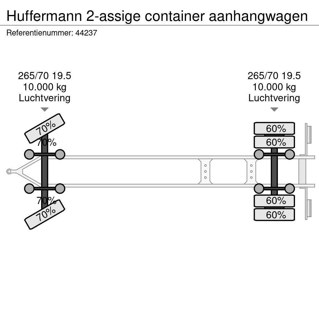 Hüffermann 2-assige container aanhangwagen Konteinerveohaagised