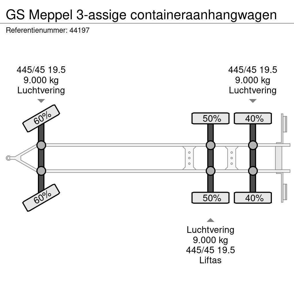 GS Meppel 3-assige containeraanhangwagen Konteinerveohaagised