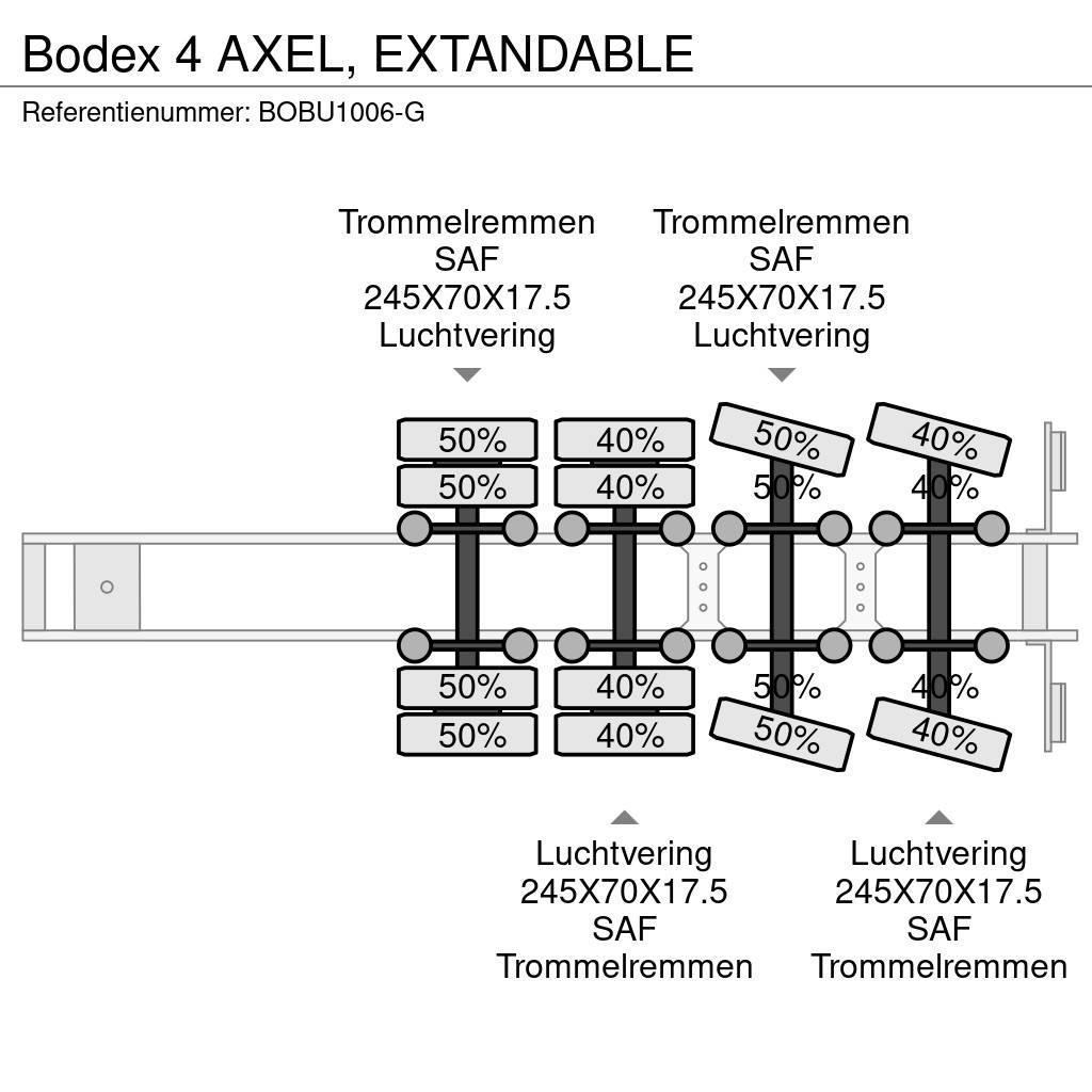 Bodex 4 AXEL,  EXTANDABLE Raskeveo poolhaagised
