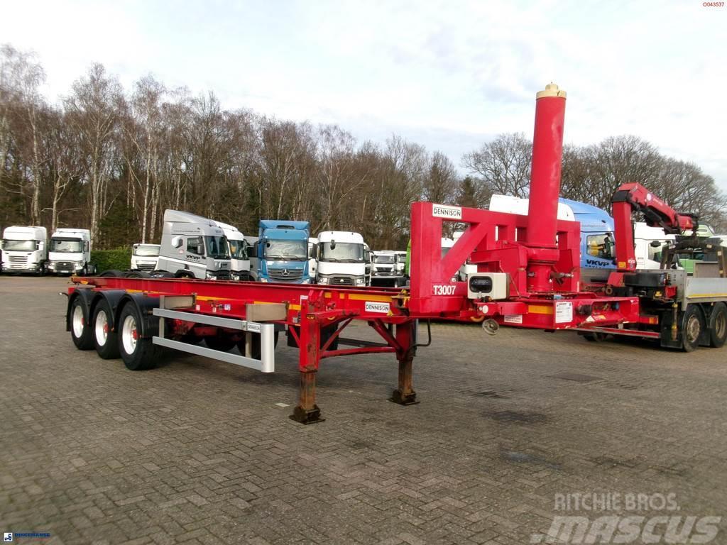 Dennison 3-axle tipping container trailer 30 ft. Kallur-poolhaagised