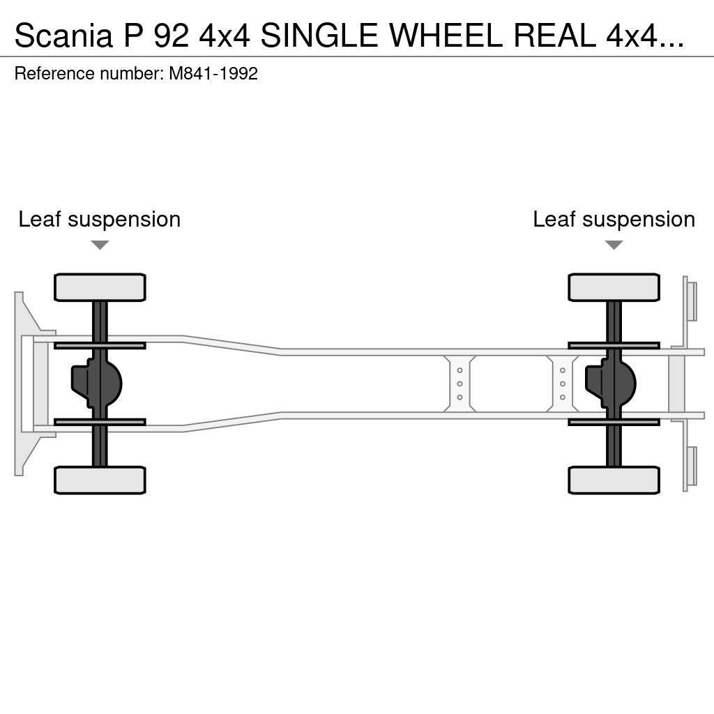 Scania P 92 4x4 SINGLE WHEEL REAL 4x4 WITH ONLY 26612 KM Konksliftveokid