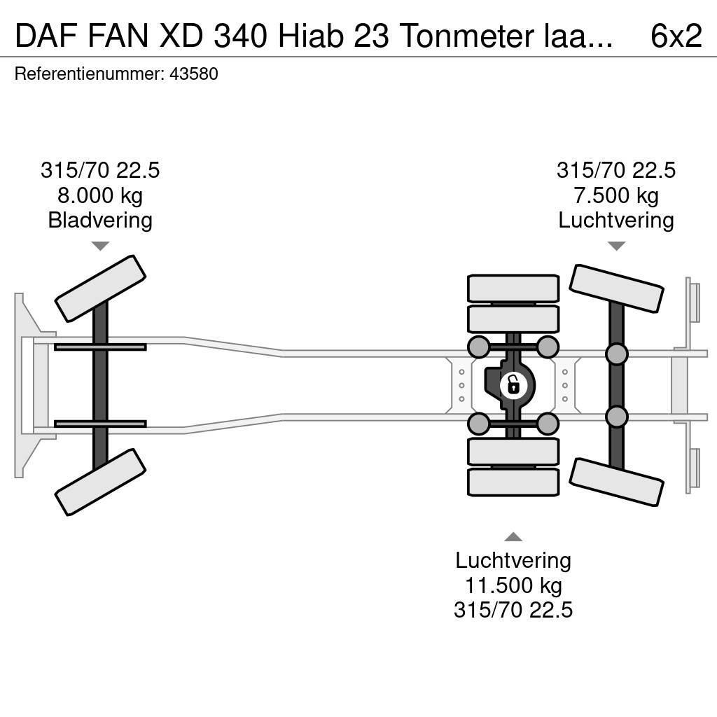 DAF FAN XD 340 Hiab 23 Tonmeter laadkraan + Welvaarts Prügiautod