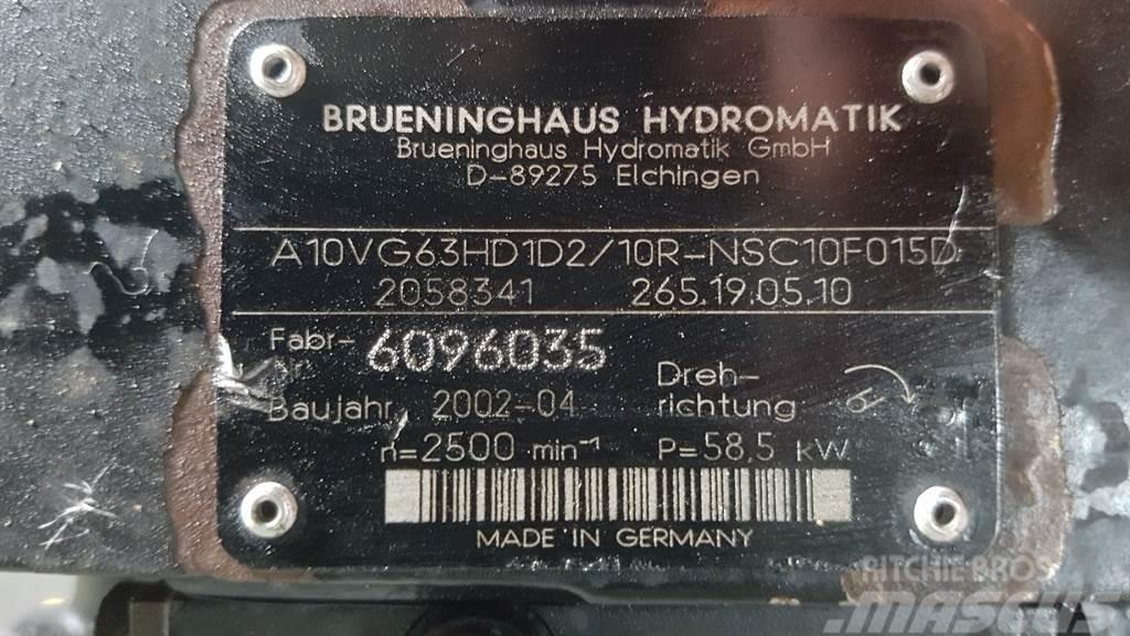 Brueninghaus Hydromatik A10VG63HD1D2/10R - Drive pump/Fahrpumpe/Rijpomp Hüdraulika