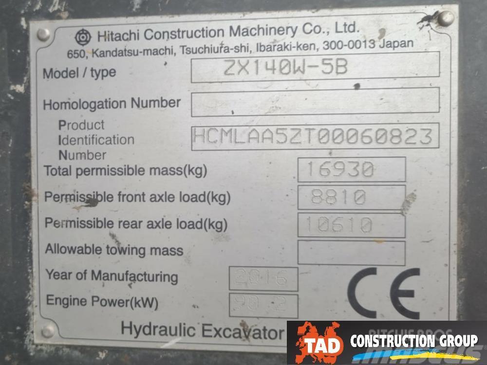 Hitachi ZX 140W-5B Ratasekskavaatorid