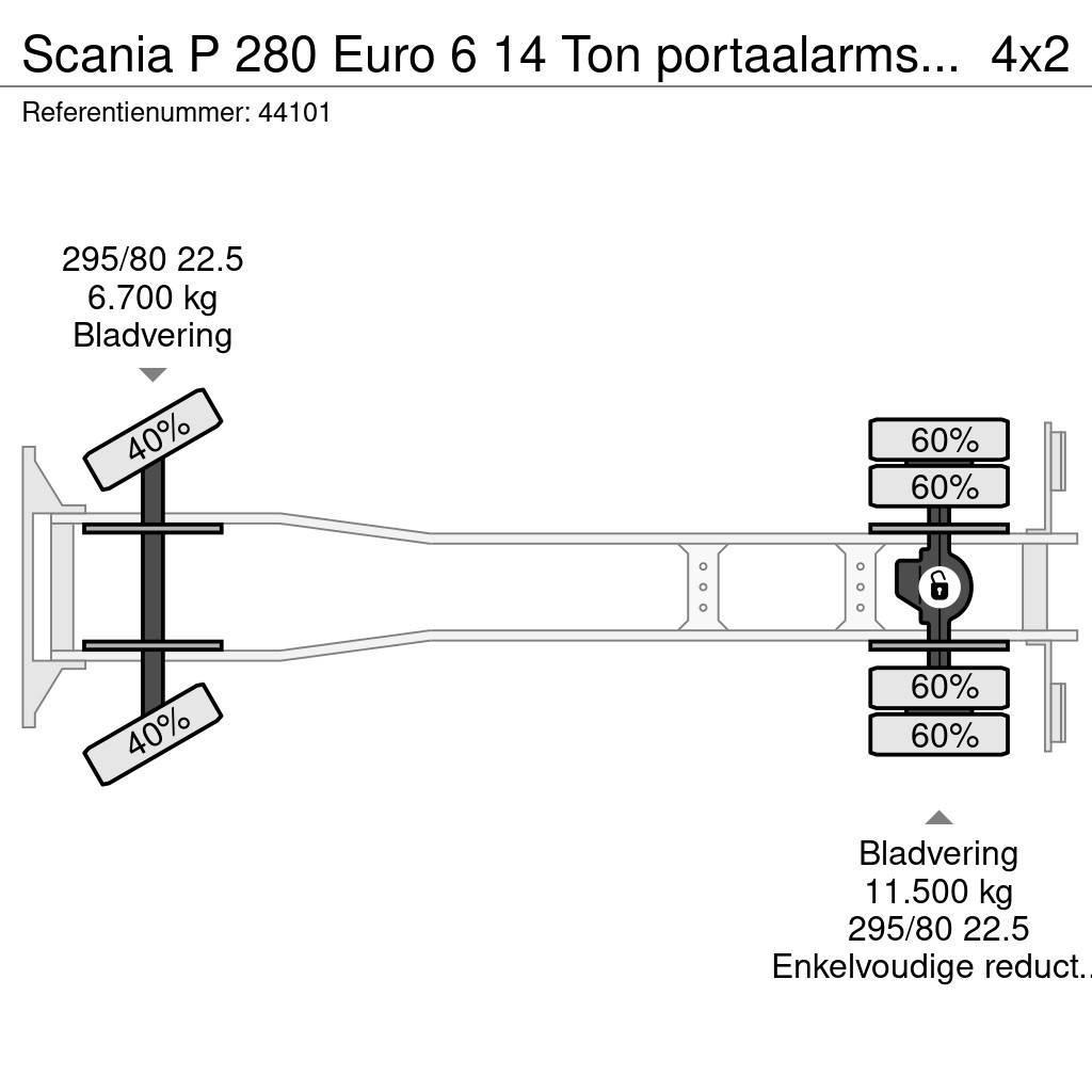 Scania P 280 Euro 6 14 Ton portaalarmsysteem Vahetuskastiga tõstukautod