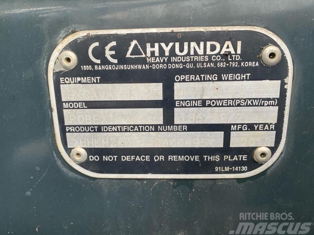 Hyundai 140w-9 Ratasekskavaatorid