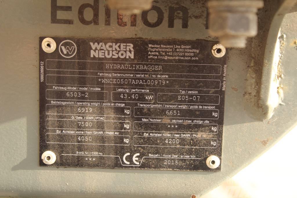 Wacker Neuson 6503 / Engcon, 5 työlaitetta, Rasvari, Lämmitin Ratasekskavaatorid