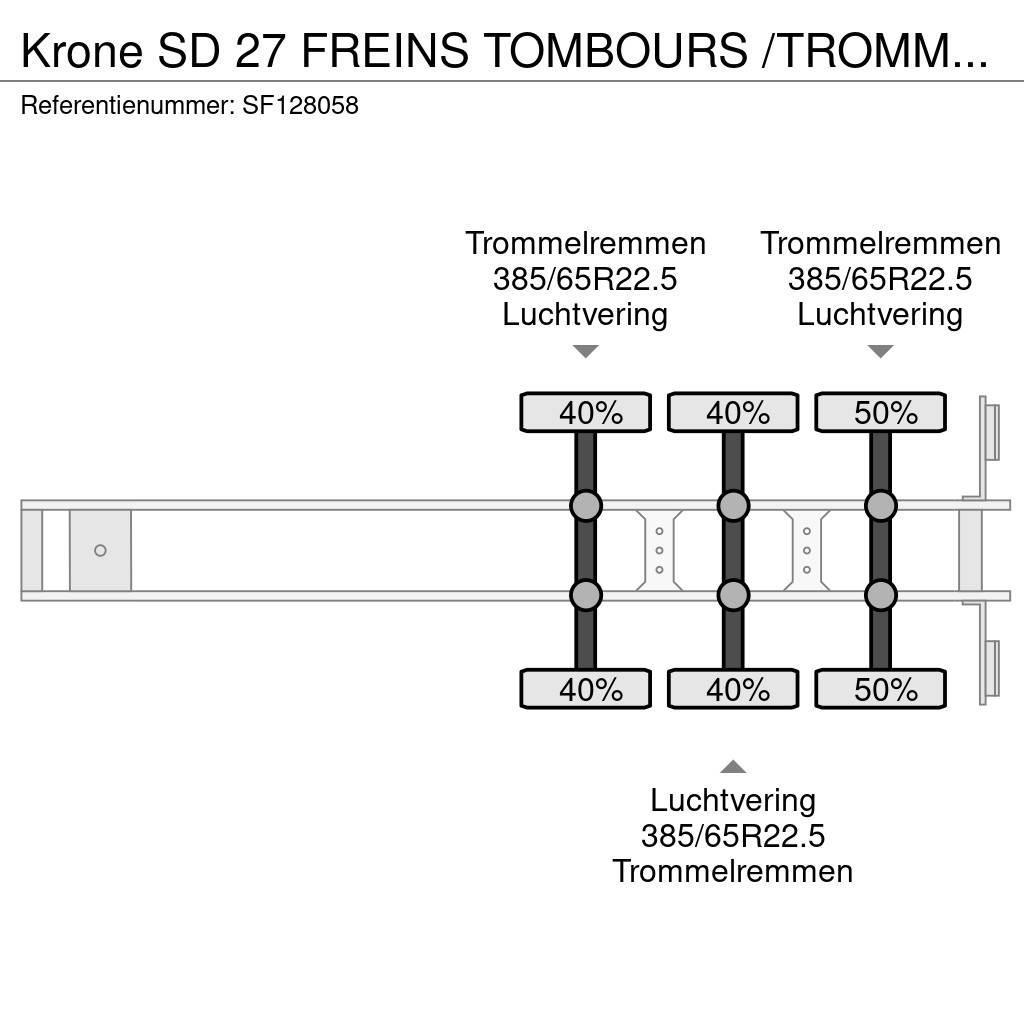 Krone SD 27 FREINS TOMBOURS /TROMMELREMMEN Madelpoolhaagised