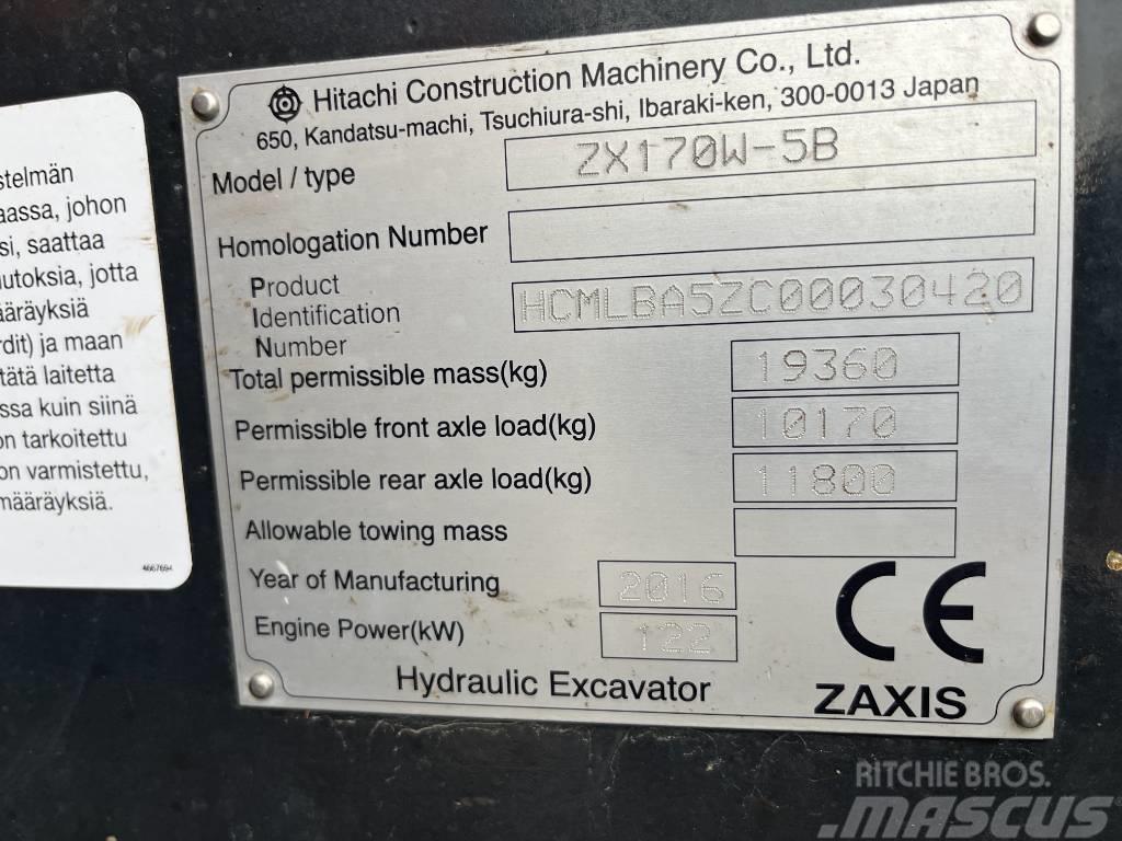 Hitachi ZX170W-5 2P Ratasekskavaatorid