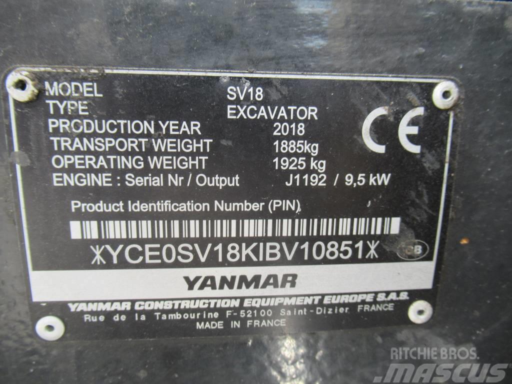 Yanmar SV 18 Miniekskavaatorid < 7 t