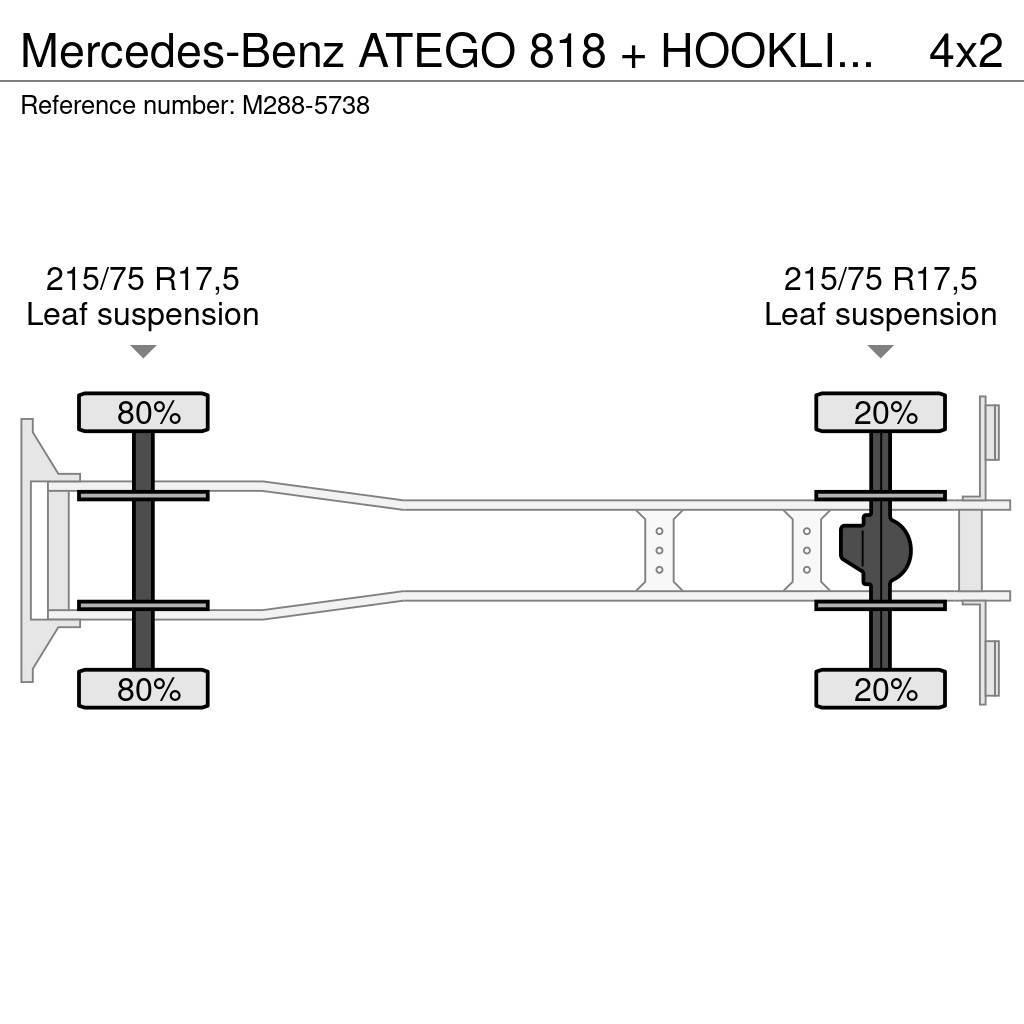 Mercedes-Benz ATEGO 818 + HOOKLIFT + BOX + ANALOG TACHO Konksliftveokid