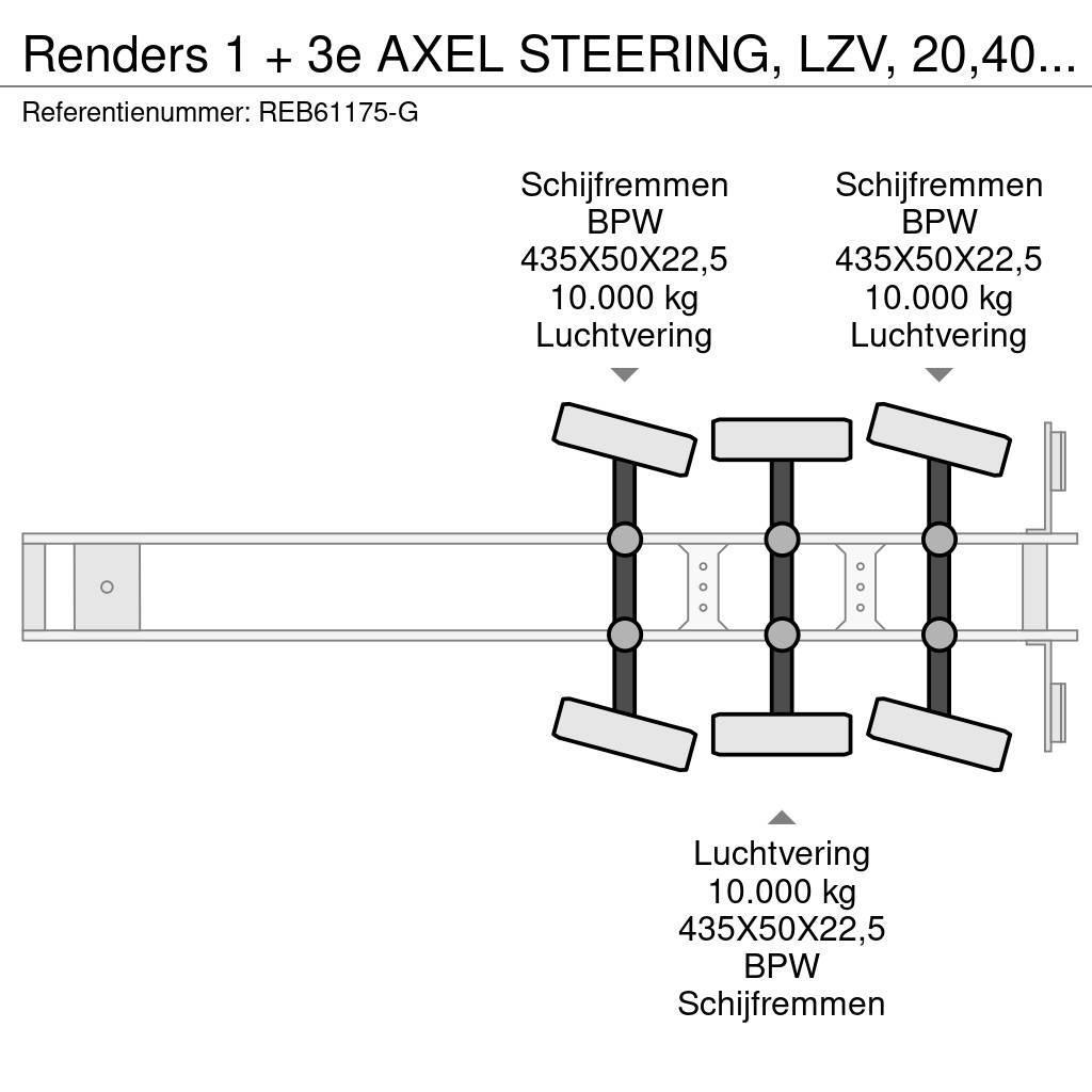 Renders 1 + 3e AXEL STEERING, LZV, 20,40,45 FT Konteinerveo poolhaagised