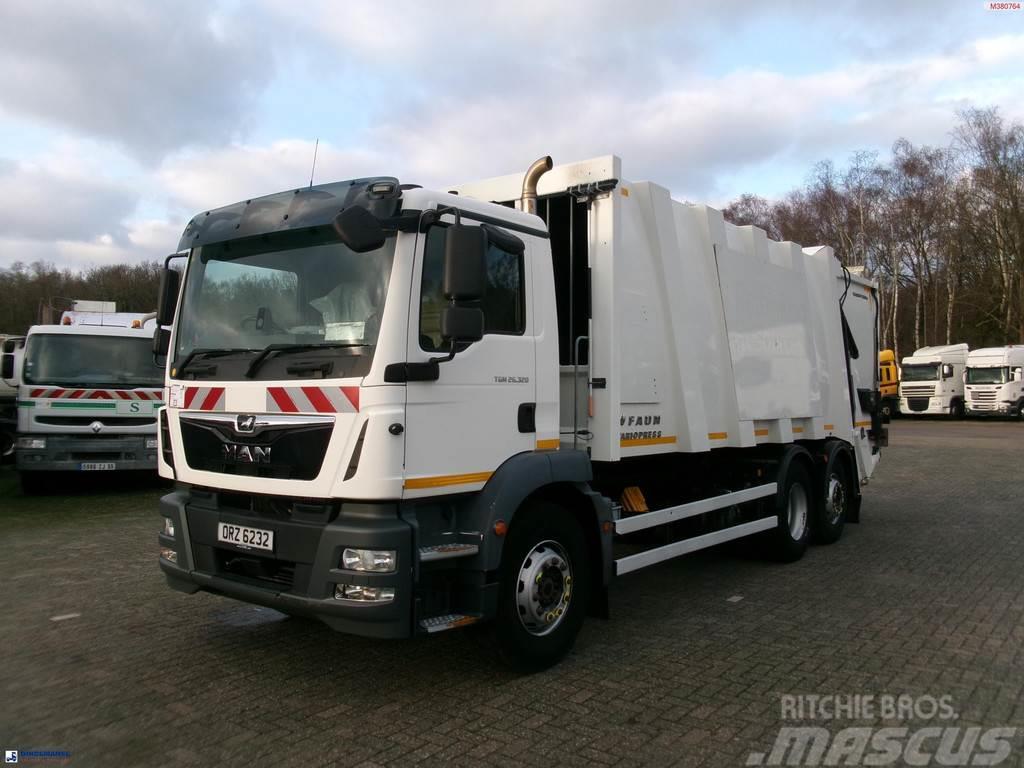 MAN TGM 26.320 6X2 Euro 6 RHD Faun refuse truck Prügiautod