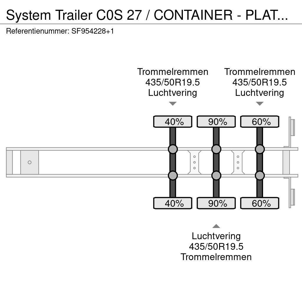  SYSTEM TRAILER C0S 27 / CONTAINER - PLATFORM Konteinerveo poolhaagised