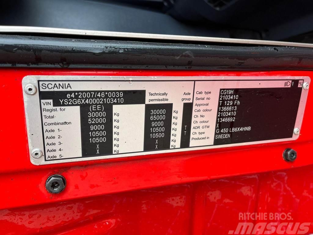 Scania G 450 6x4 9 TON FRONT AXLE / PTO Raamautod