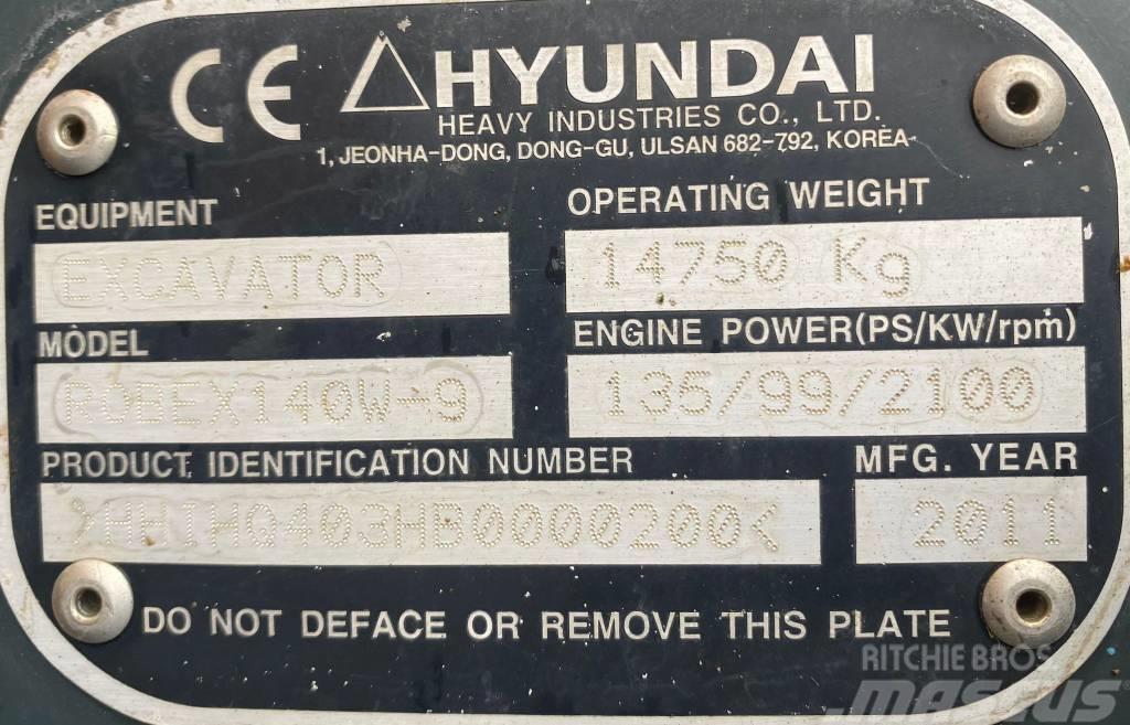 Hyundai Robex 140 W-9 Ratasekskavaatorid