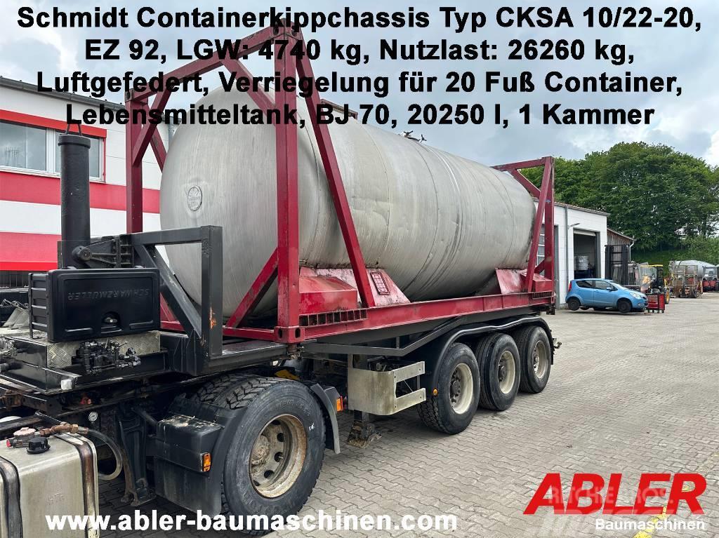 Schmidt CKSA 10/22-20 Containerkippchassis mit Tank Konteinerveo poolhaagised
