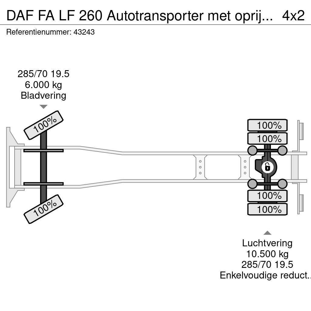 DAF FA LF 260 Autotransporter met oprijramp NEW AND UN Autoveokid