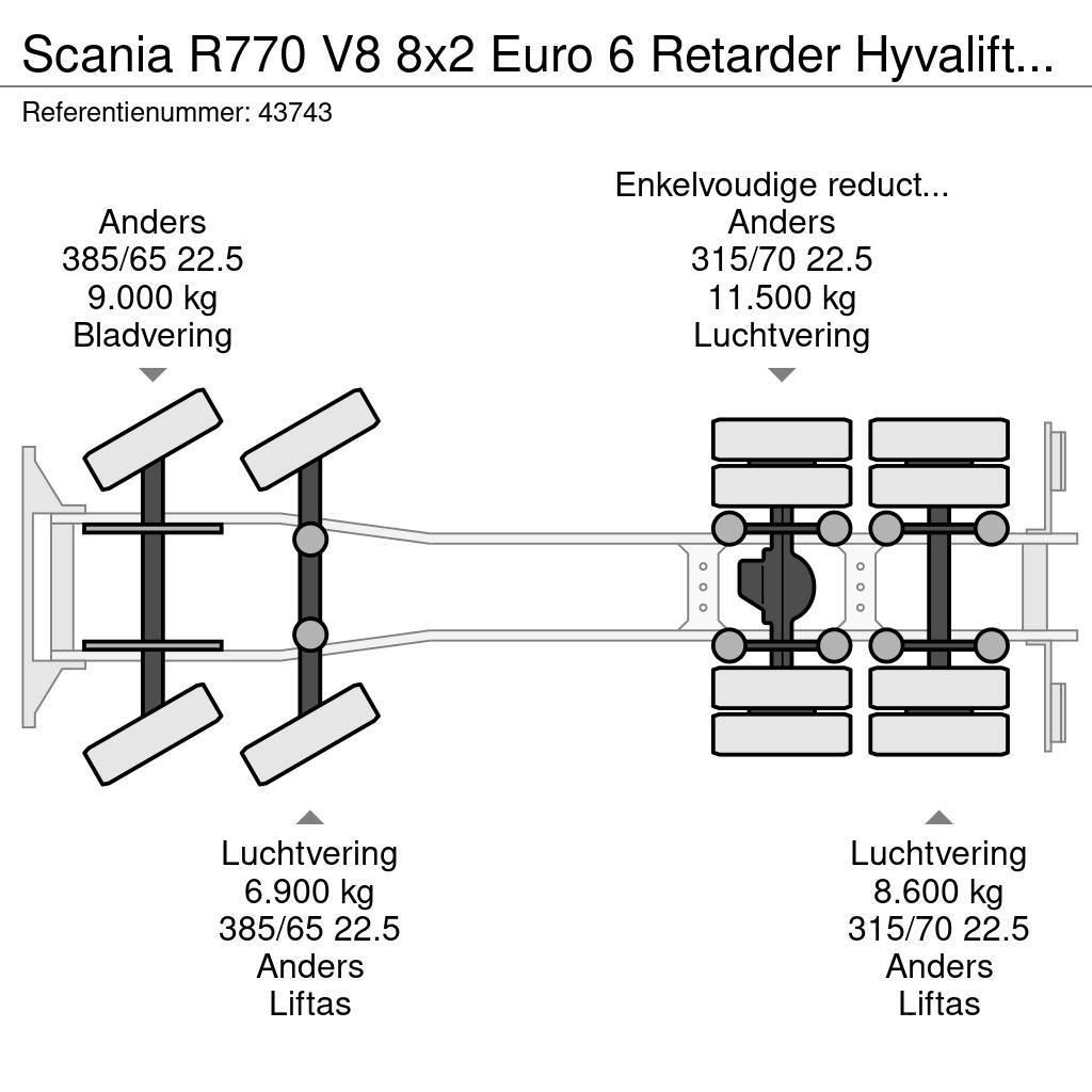 Scania R770 V8 8x2 Euro 6 Retarder Hyvalift 26 Ton NEW AN Konksliftveokid