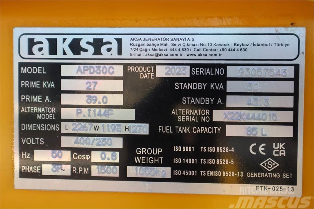 AKSA APD30C Valid inspection, *Guarantee! Diesel, 30 kV Diiselgeneraatorid