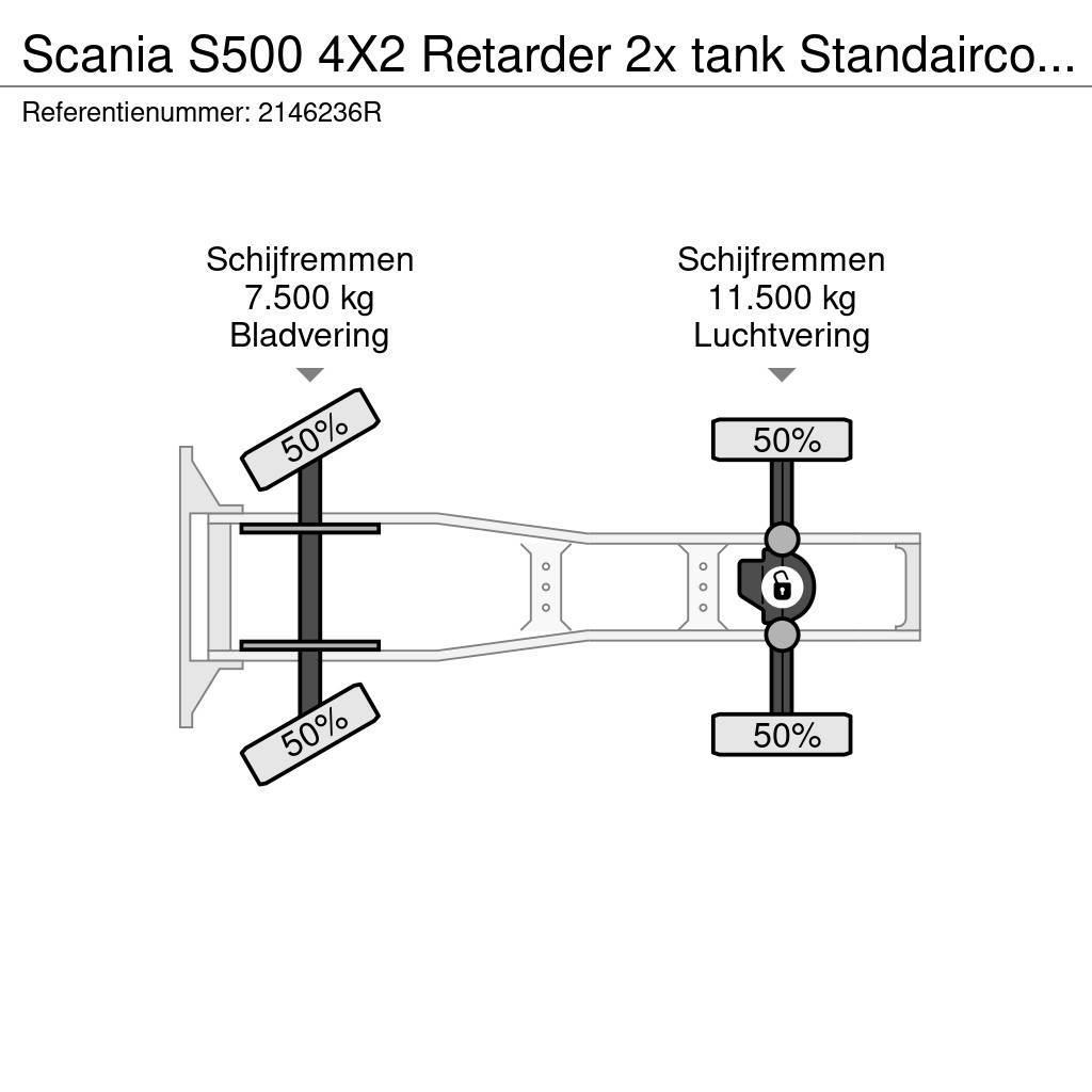 Scania S500 4X2 Retarder 2x tank Standairco LED German tr Sadulveokid