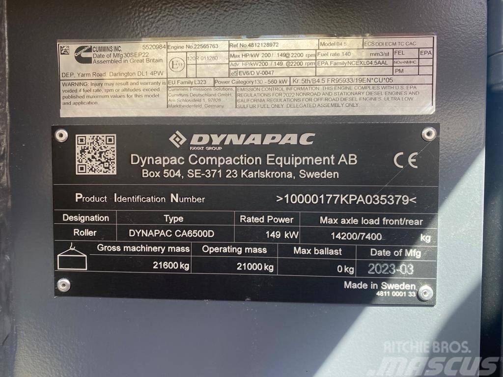 Dynapac CA 6500 D Ühe trumliga rullid