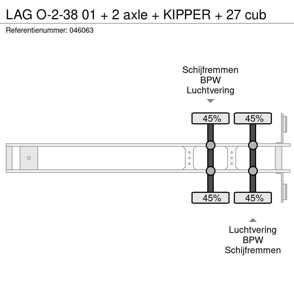 LAG O-2-38 01 + 2 axle + KIPPER + 27 cub Kallur-poolhaagised