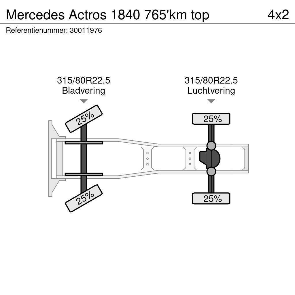 Mercedes-Benz Actros 1840 765'km top Sadulveokid