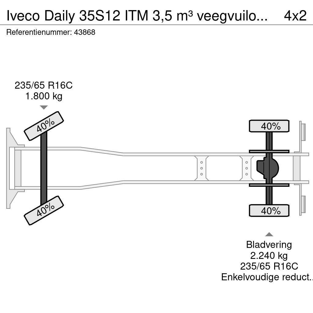 Iveco Daily 35S12 ITM 3,5 m³ veegvuilopbouw Prügiautod
