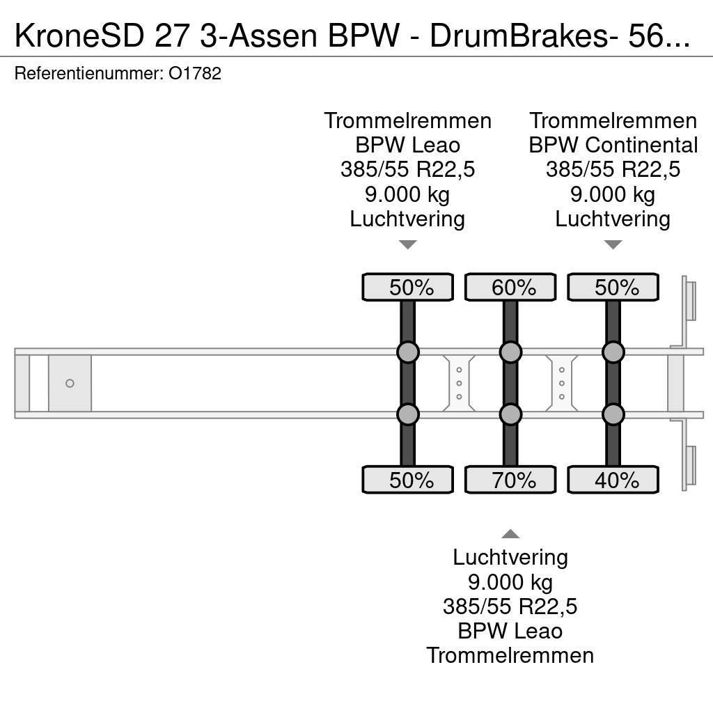 Krone SD 27 3-Assen BPW - DrumBrakes- 5640kg - All Sorts Konteinerveo poolhaagised