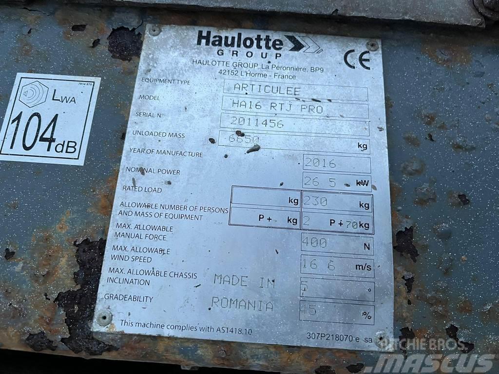 Haulotte Articulee HA16RTJ PRO BOOM 16 m / RATED LOAD 230 k Muud tõstukid ja platvormid