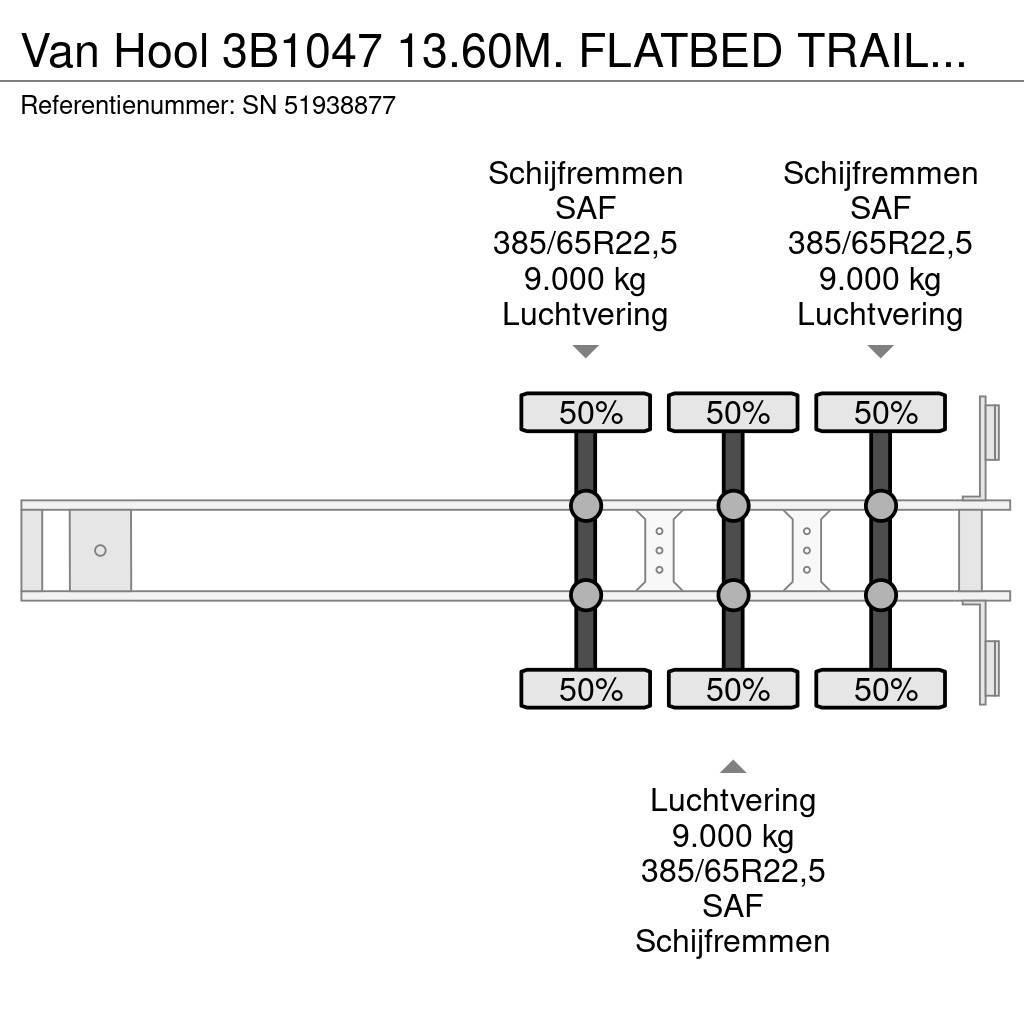 Van Hool 3B1047 13.60M. FLATBED TRAILER WITH 40FT TWISTLOCK Madelpoolhaagised