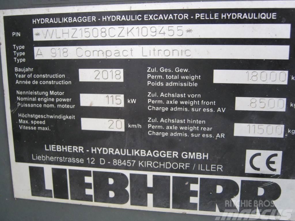 Liebherr A 918 Compact Litronic Ratasekskavaatorid